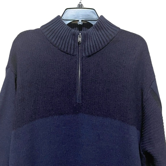 Buckle JB Holt Jaxon Quarter Zip Mock Neck Sweater Blue Size XL - Picture 8 of 13